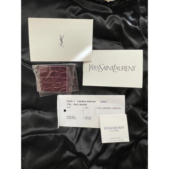 NWT Limited YSL Saint Laurant Crocodile Suede Oversized Large Muse Bag Purple - Picture 12 of 12